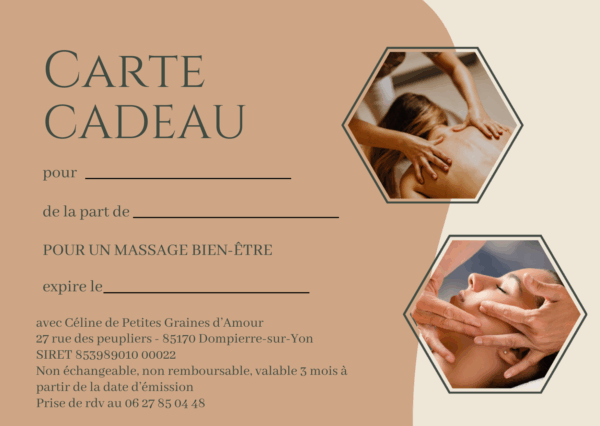 CARTE CADEAU MASSAGE BIEN-ËTRE