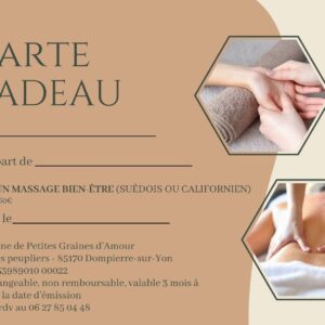 Carte Cadeau Massage Californien ou Suédois