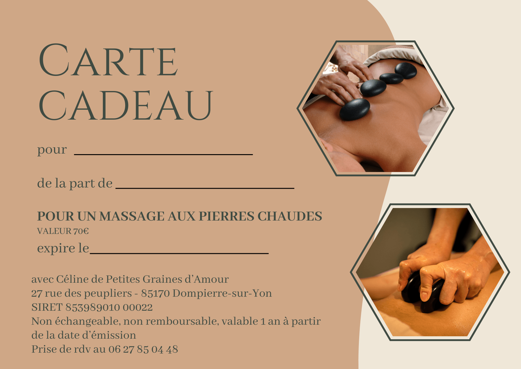 đ„ Carte Cadeau Massage aux Pierres Chaudes - NOUVEAUTĂ