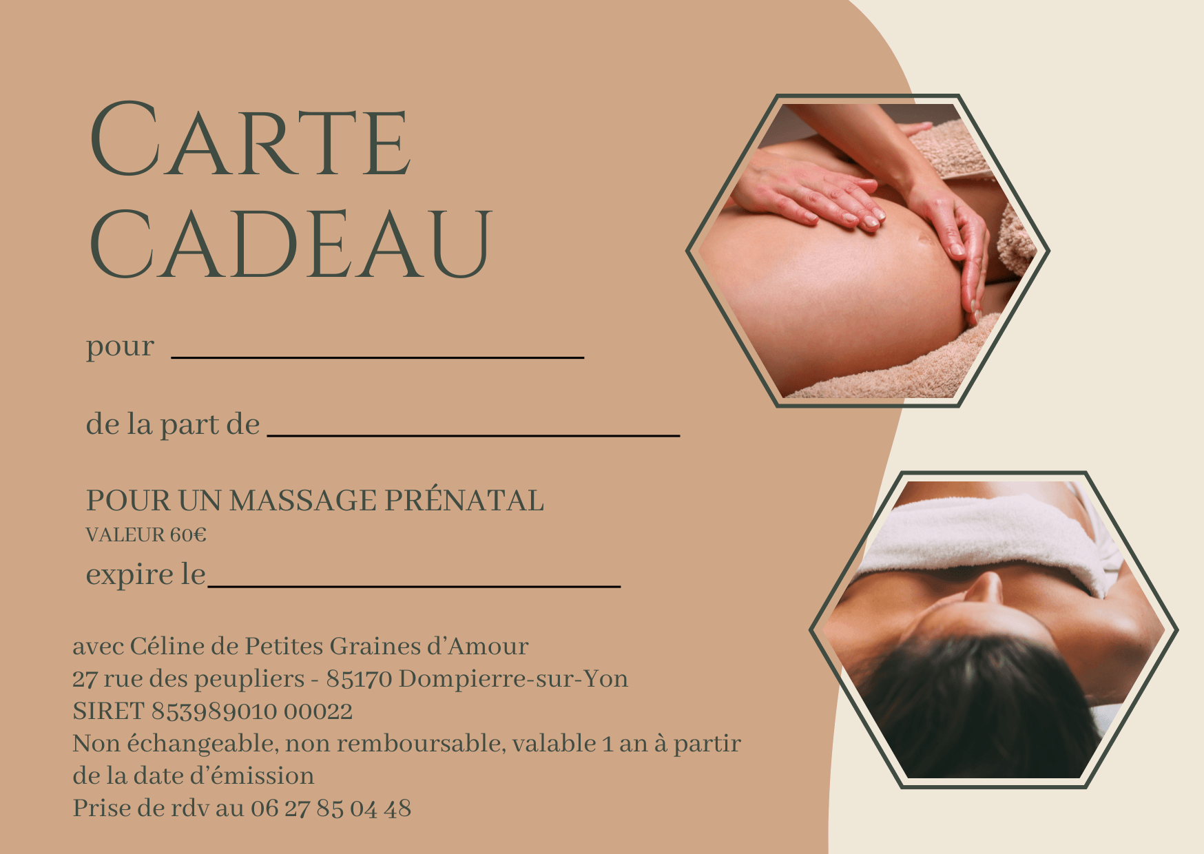 ⭐ Carte Cadeau Massage Prénatal - BEST-SELLER